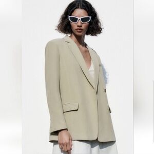 ZARA Oversized Fit Shoulder Pad Blazer